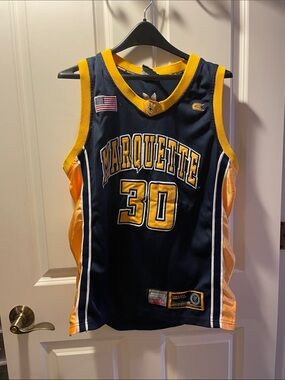 Marquette #30 Navy & Gold College Basketball Jersey